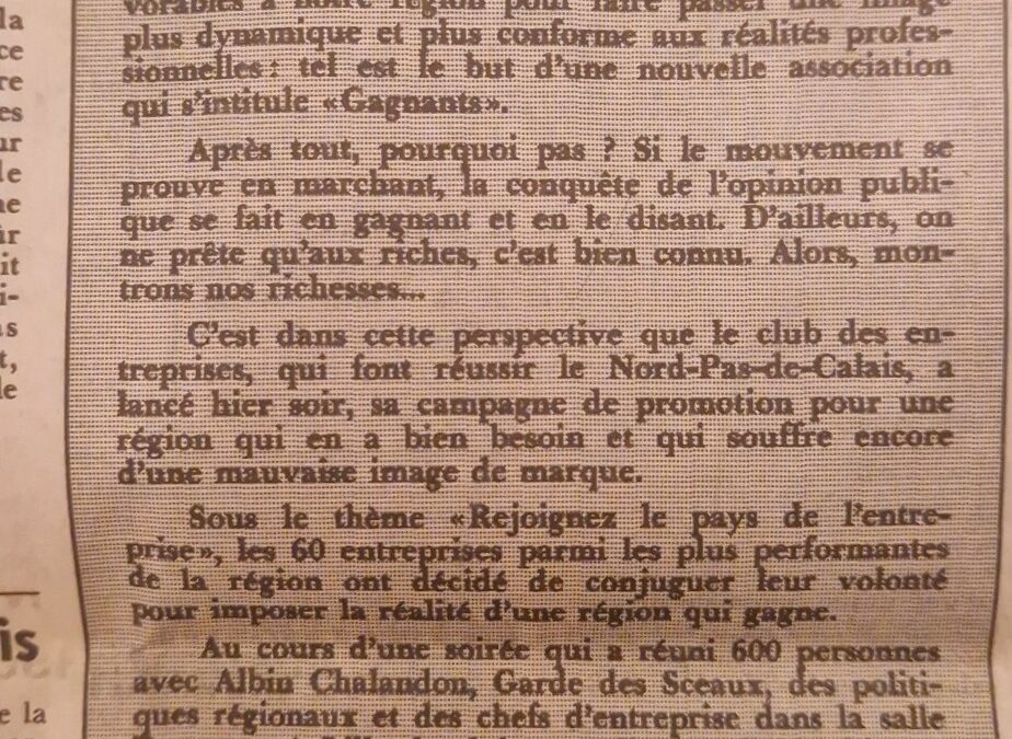 Le Club Gagnants – article d’archives